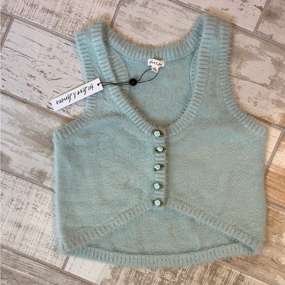 NWT For Love and Lemons Light Blue Sweater Vest - Picture 1 of 1